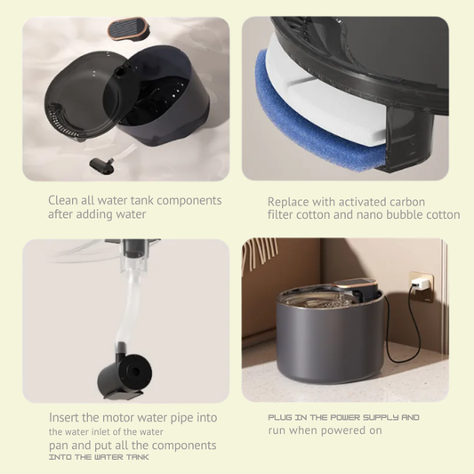 Automatic Pet Cat Water Fountain Mute Water feeder Bowl USB Charger