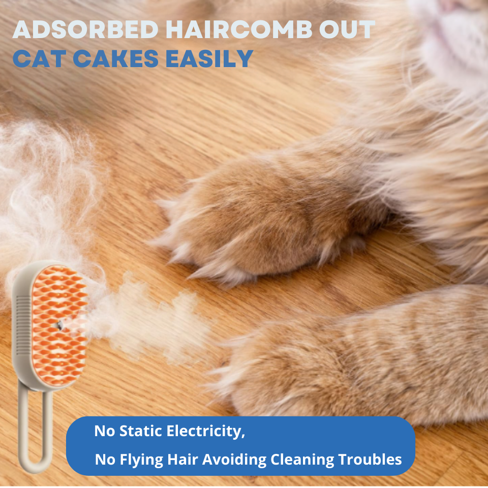 4 in 1 Cat Steam Brush for Shedding for Dog and Cat,