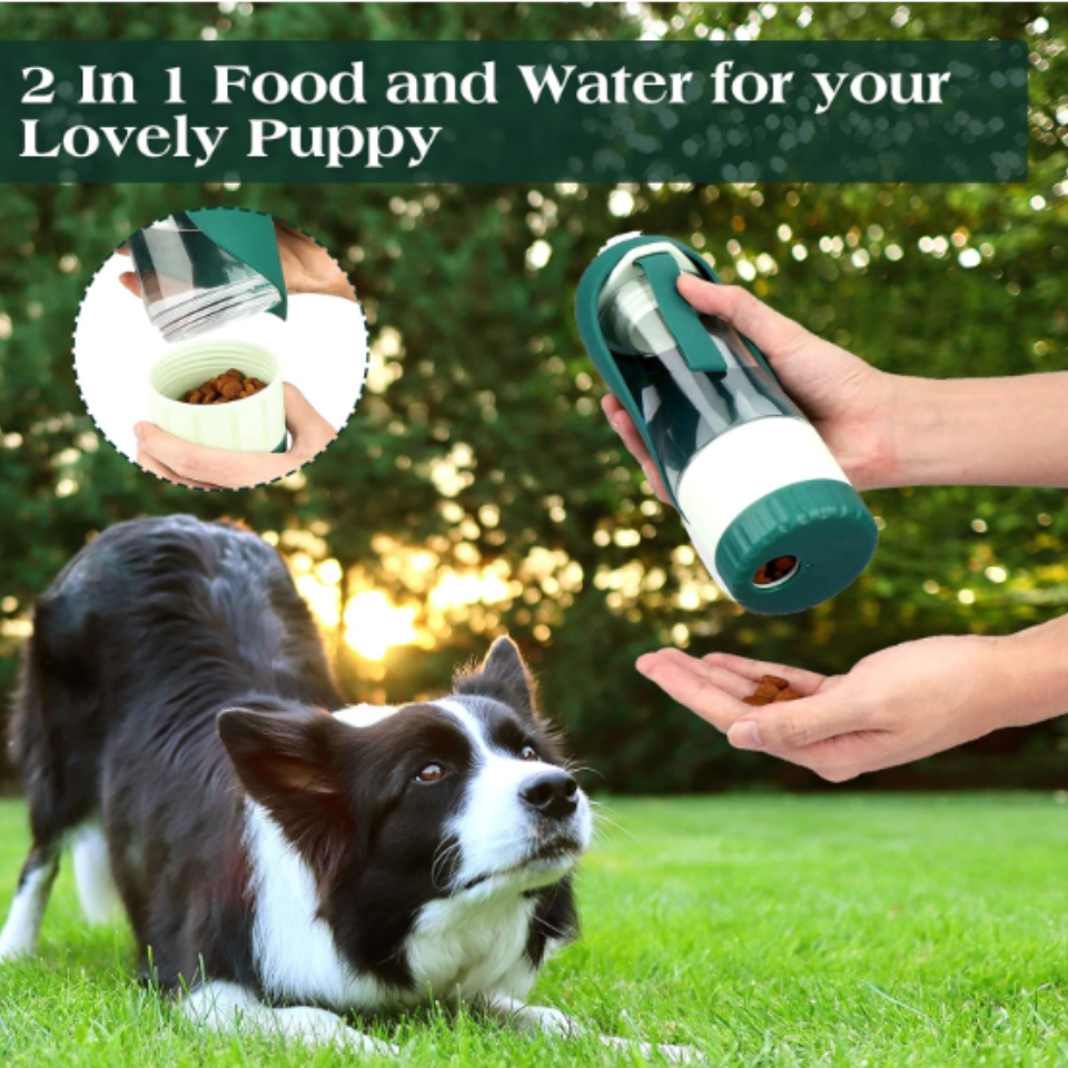 Foldable Dog Water Bottle,Portable Water with food container, for Dog,Cat