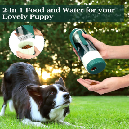 Foldable Dog Water Bottle,Portable Water with food container, for Dog,Cat