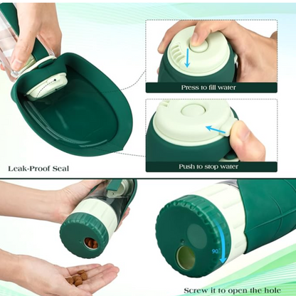 Foldable Dog Water Bottle,Portable Water with food container, for Dog,Cat