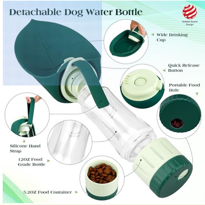 Foldable Dog Water Bottle,Portable Water with food container, for Dog,Cat