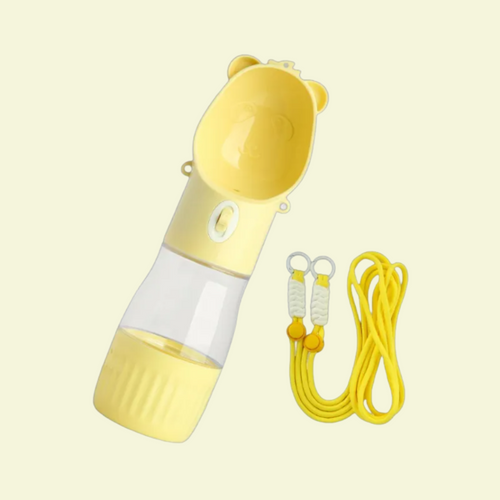 Dog Water Bottle with Food Container & Poop Bag Holder