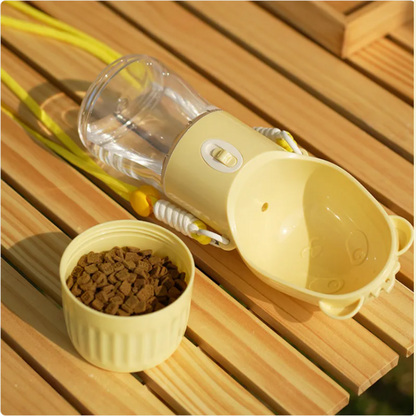 Dog Water Bottle with Food Container & Poop Bag Holder