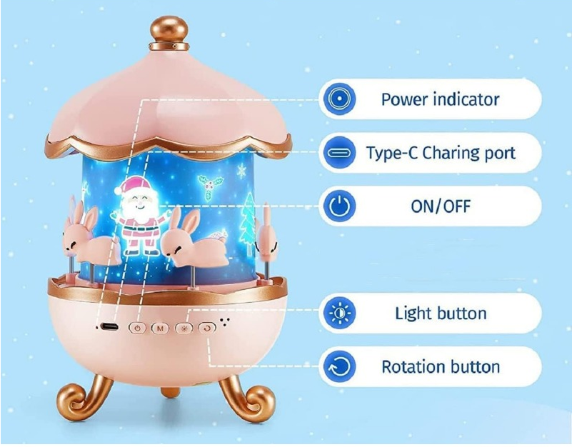 Machoue™ Christmas Musical Carousel Lamp