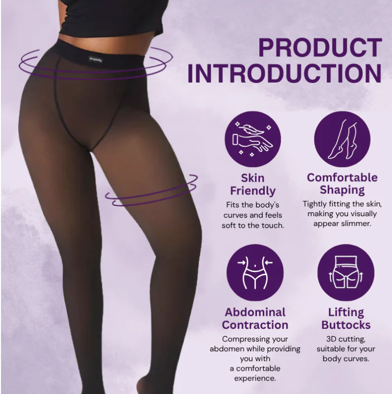 Black Fake Translucent Tights - 2 Pack Ultra Comfy Faux Sheer Pantyhose, Semi Opaque