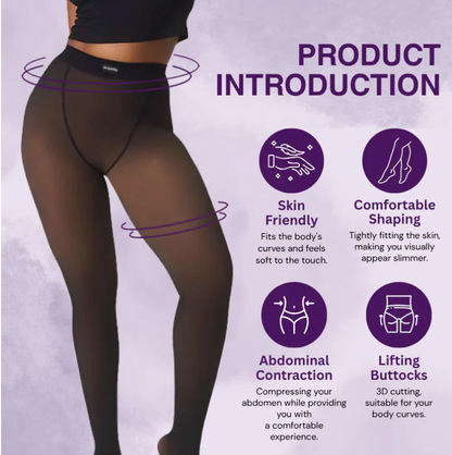 Black Fake Translucent Tights - 2 Pack Ultra Comfy Faux Sheer Pantyhose, Semi Opaque